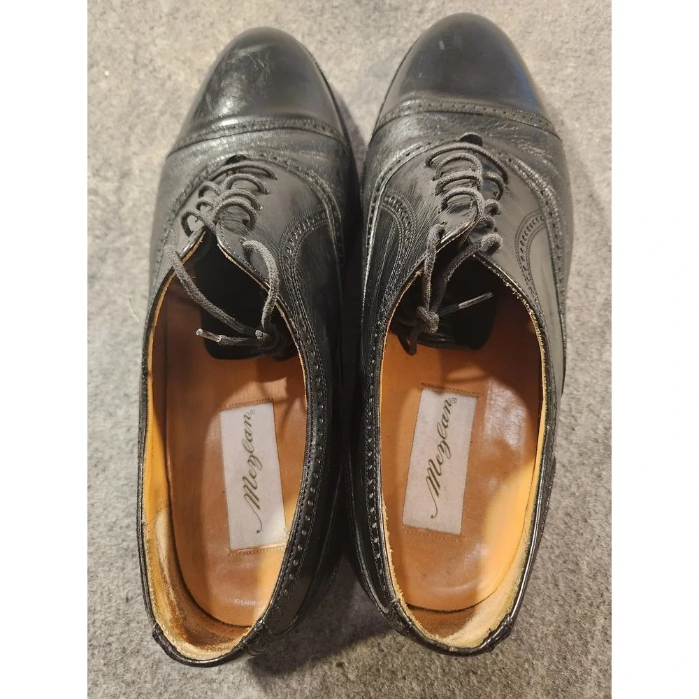 Mezlan Florence Shoes Mens Size 10 W Black Leather Cap Toe Dress Oxford Spain‎